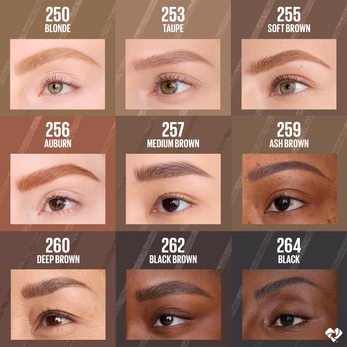 MAYBELLINE Express Brow Ultra Slim Pencil Ash Brown swatch on skin