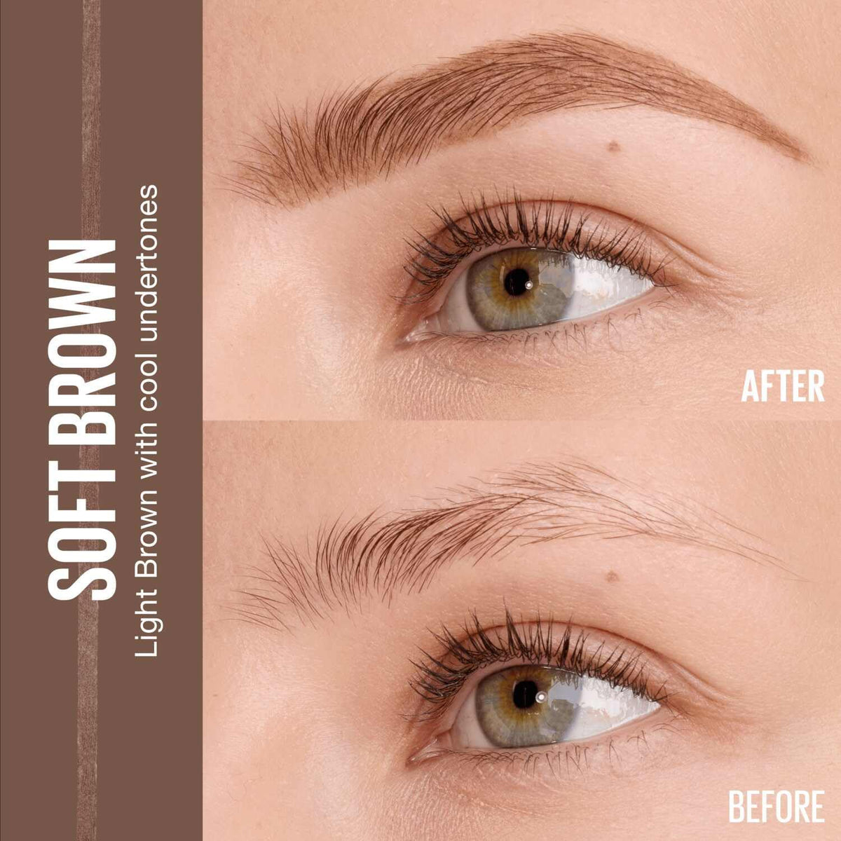 MAYBELLINE Express Brow Ultra Slim Pencil Soft Brown 255 with spoolie brush