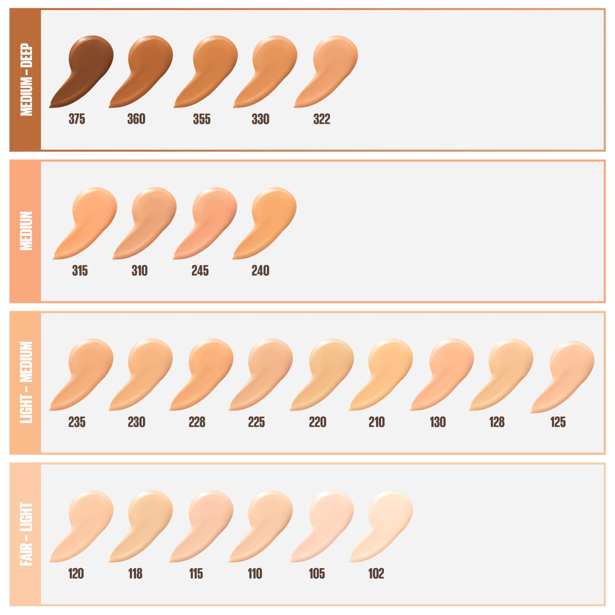 MAYBELLINE Fit Me Dewy Foundation Java on a makeup vanity