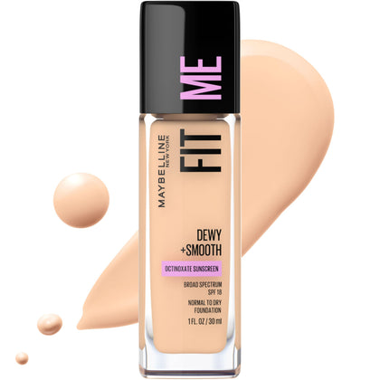 MAYBELLINE Fit Me Dewy Foundation Porcelain front view