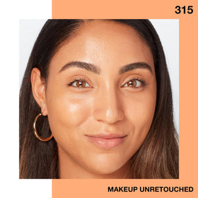 MAYBELLINE Fit Me Dewy + Smooth Foundation Soft Honey with makeup tools