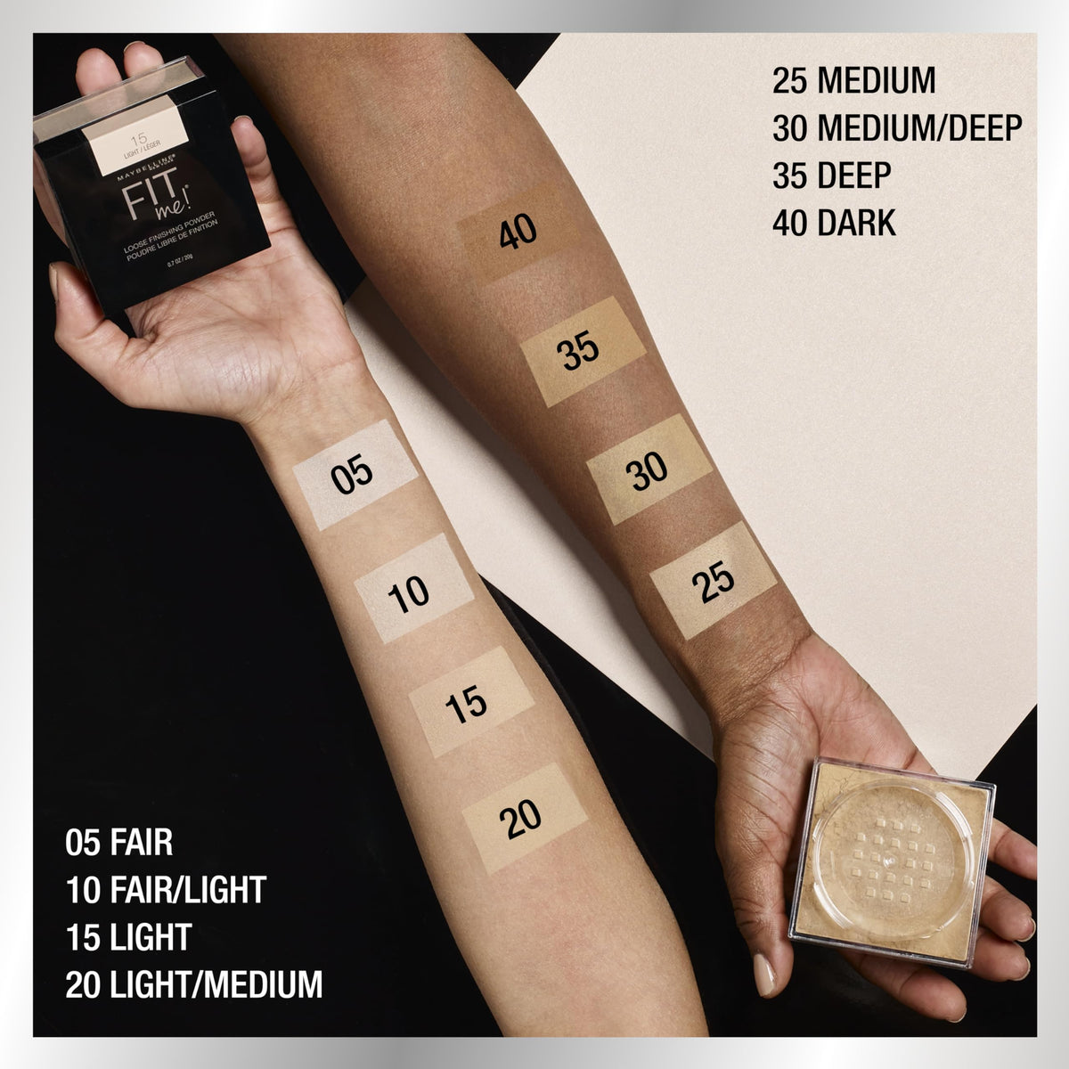 MAYBELLINE Fit Me Loose Setting Powder Medium Deep application on skin