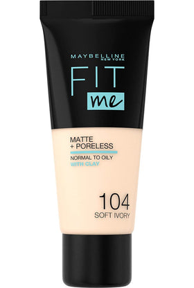 MAYBELLINE Fit Me Matte Foundation 104 Soft Ivory front view