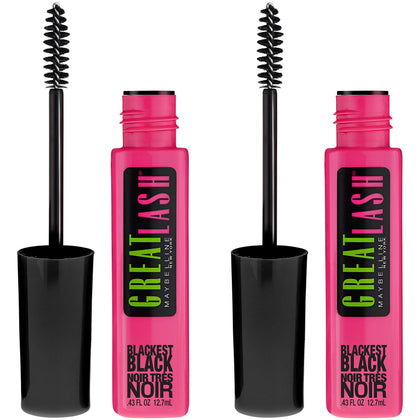 MAYBELLINE Great Lash Washable Mascara front view, Blackest Black