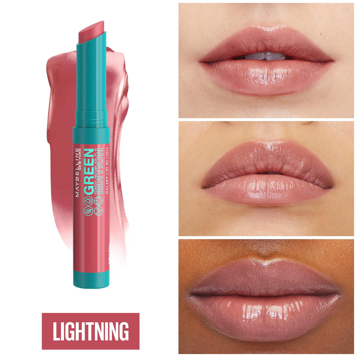 MAYBELLINE Green Edition Balmy Lip Blush Cocoa Nude packaging