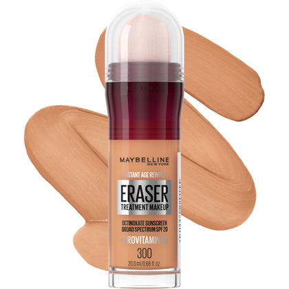 MAYBELLINE Instant Age Rewind Eraser Foundation front view with sponge applicator
