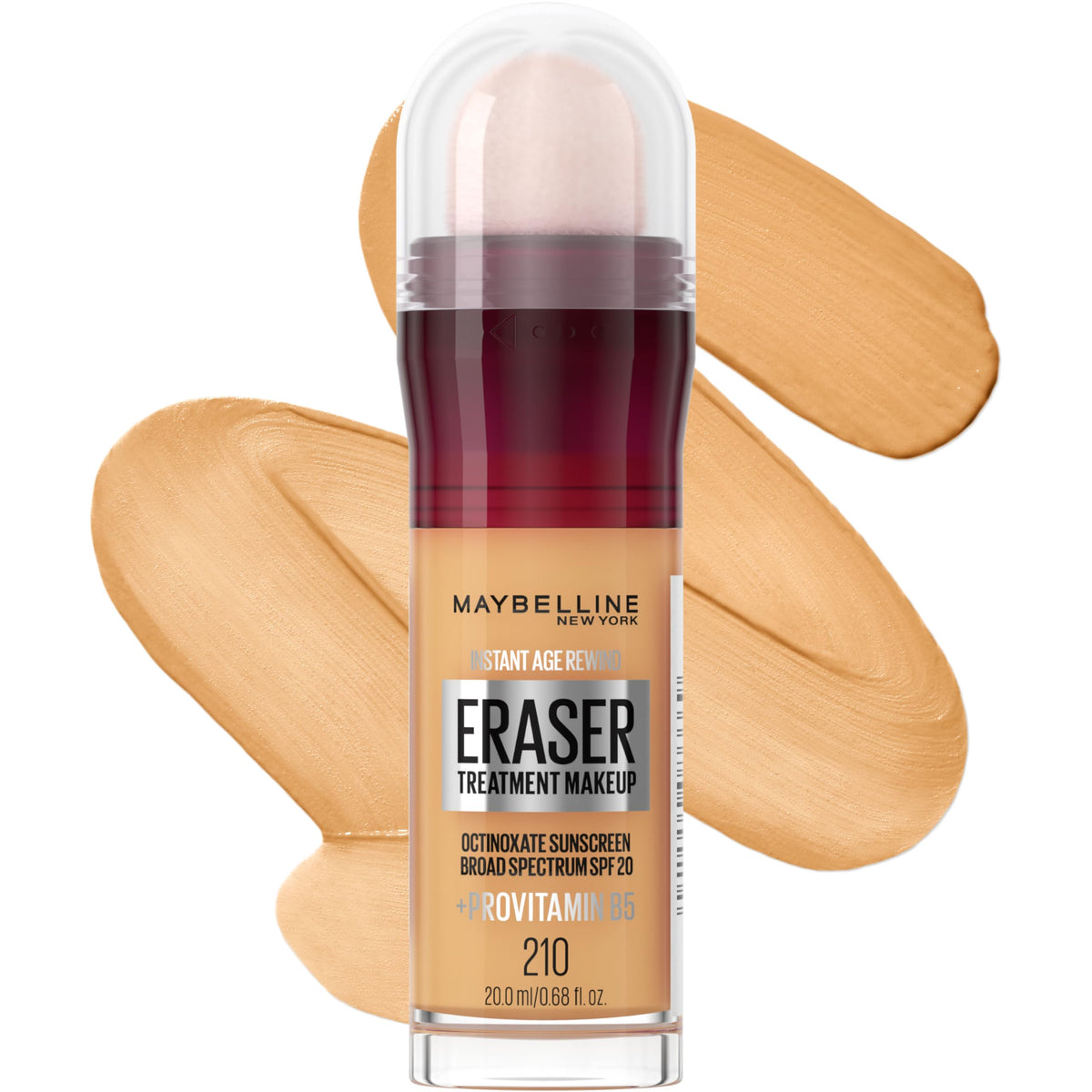 MAYBELLINE Instant Age Rewind Eraser Foundation front view with sponge tip applicator