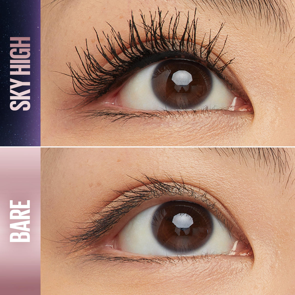 MAYBELLINE Lash Sensational Sky High Mascara Blackest Black brush close-up