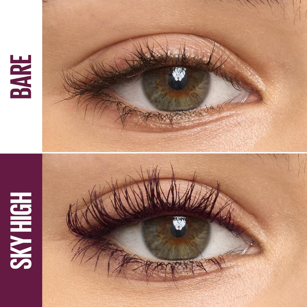 MAYBELLINE Lash Sensational Sky High Mascara Burgundy Haze brush close-up
