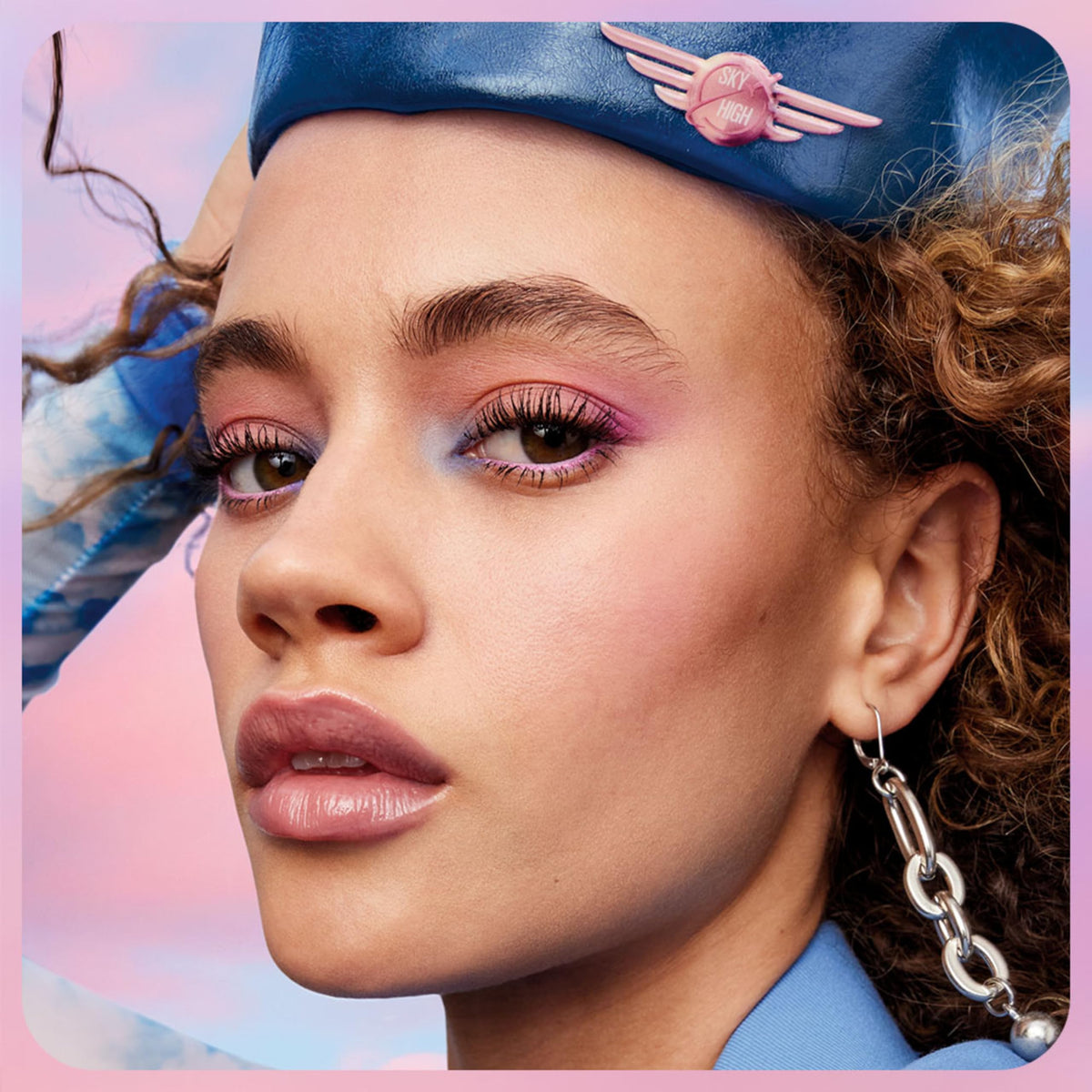 MAYBELLINE Lash Sensational Sky High Mascara Cosmic Black in use on model