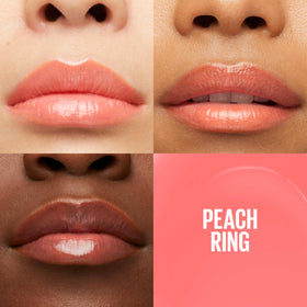 MAYBELLINE Lifter Gloss Hydrating Lip Gloss Peach Ring applicator close-up