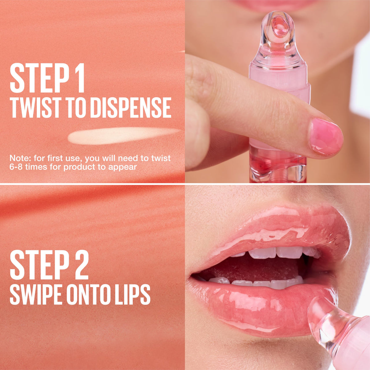 MAYBELLINE Lifter Oil-in-Gel Lip Gloss Melon-ade side view