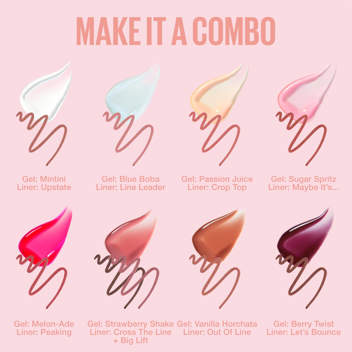 MAYBELLINE Lifter Oil-in-Gel Lip Gloss Sugar Spritz in a beauty bag