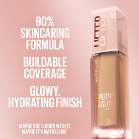 MAYBELLINE Lifter Plump & Glow Foundation 235 shade range display