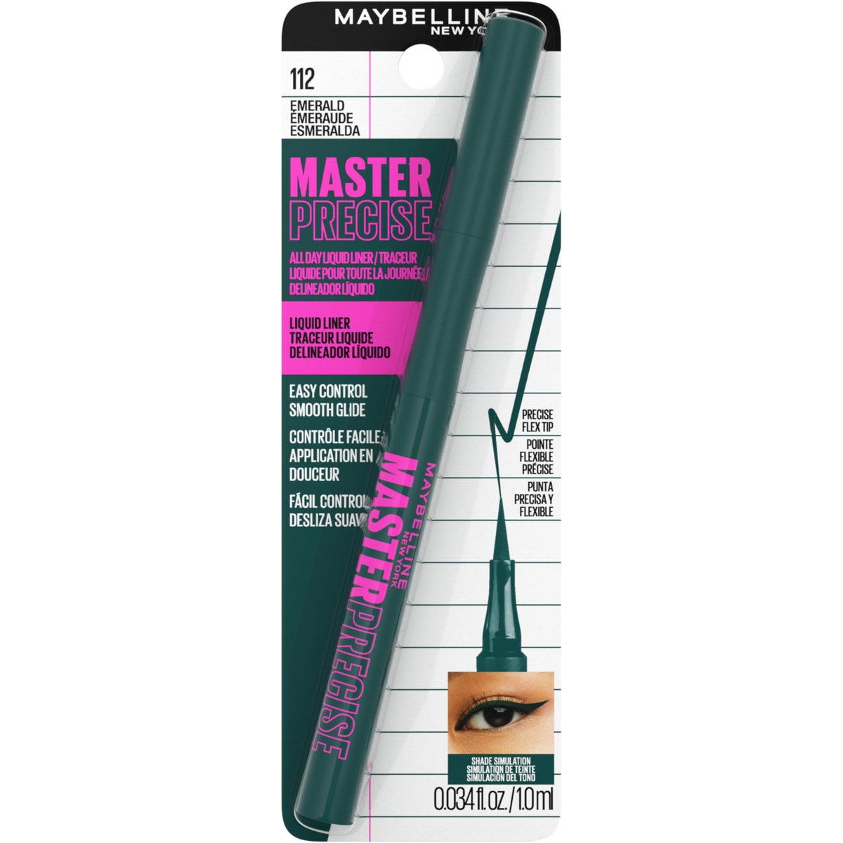 MAYBELLINE Master Precise Liquid Eyeliner Emerald Green on vanity
