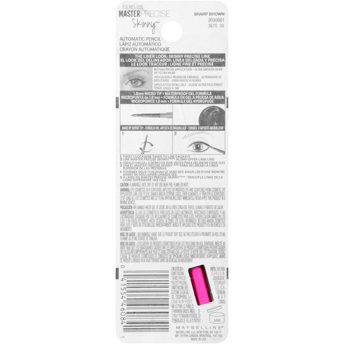 MAYBELLINE Master Precise Skinny Gel Eyeliner Pencil close-up of tip