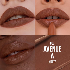 MAYBELLINE Serum Lipstick Avenue A packaging close-up