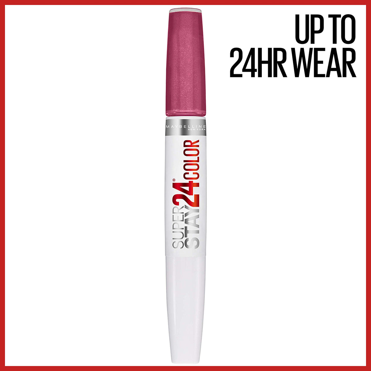 MAYBELLINE Super Stay 24 Liquid Lipstick Wear On Wildberry with applicator