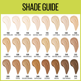 MAYBELLINE Super Stay Foundation Mocha with makeup brushes