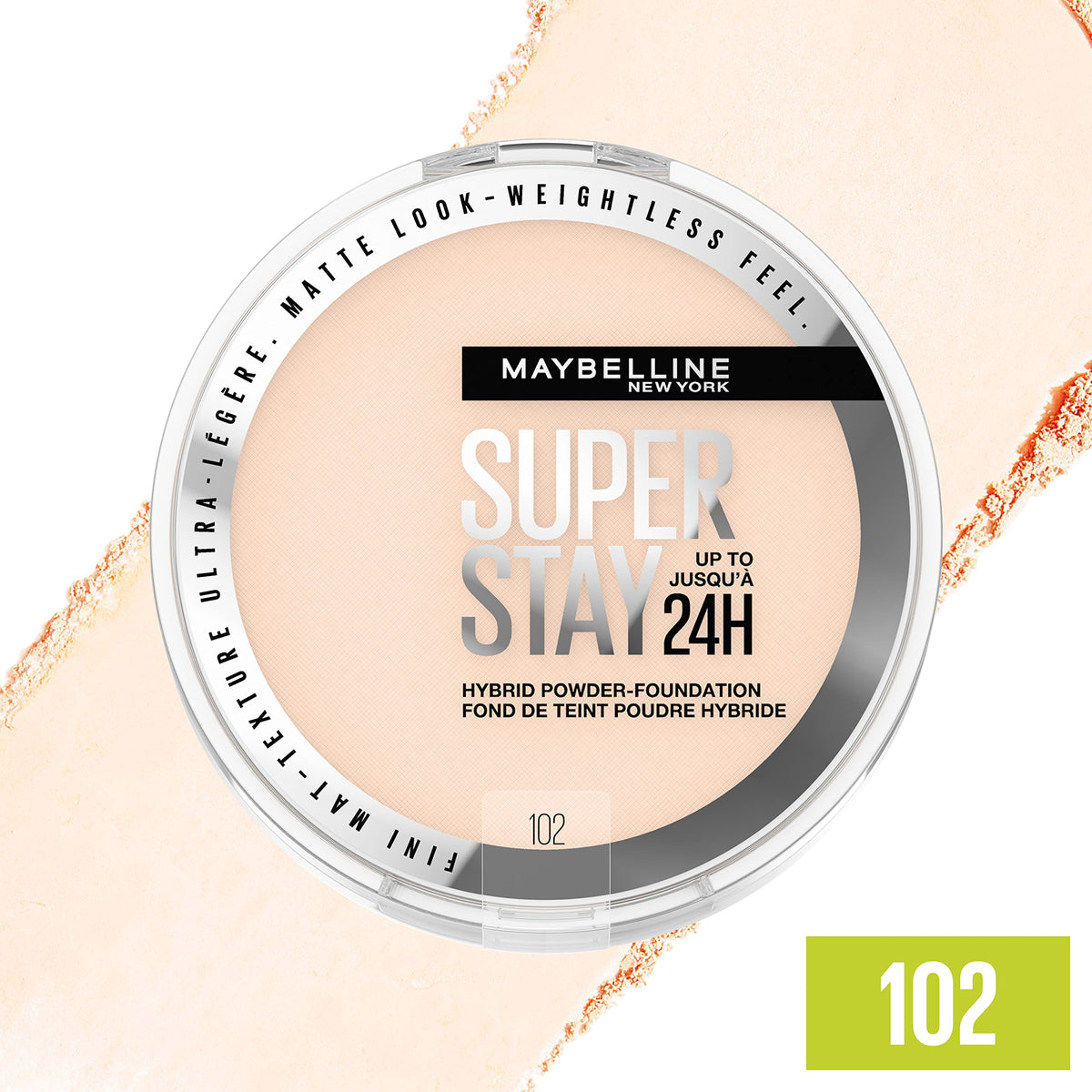 MAYBELLINE Super Stay Hybrid Powder Foundation 102 packaging