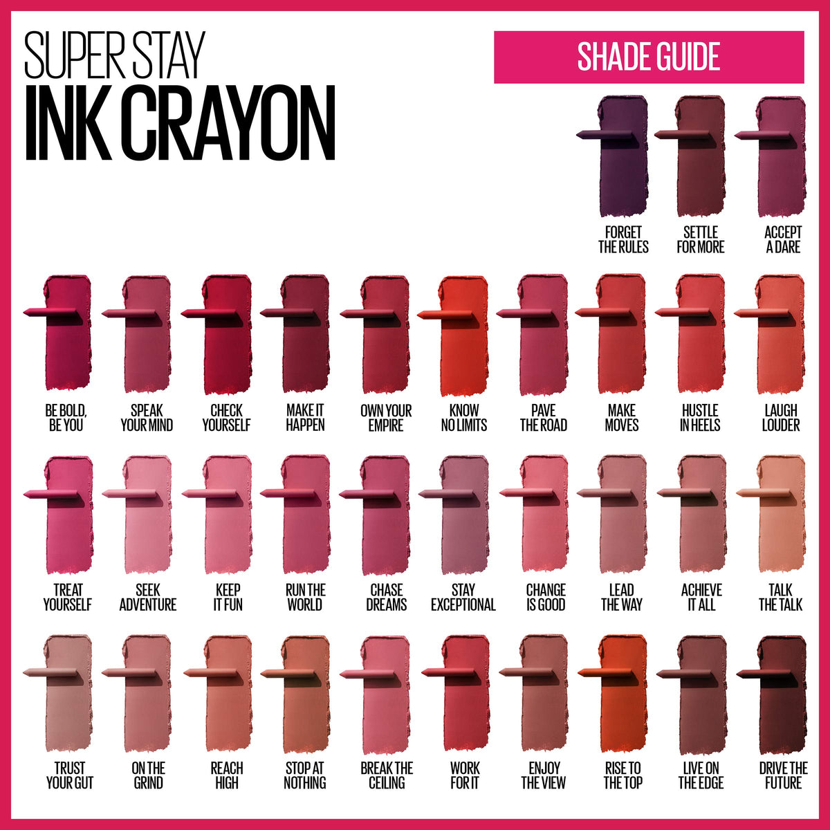 MAYBELLINE Super Stay Ink Crayon Matte Lipstick in makeup bag