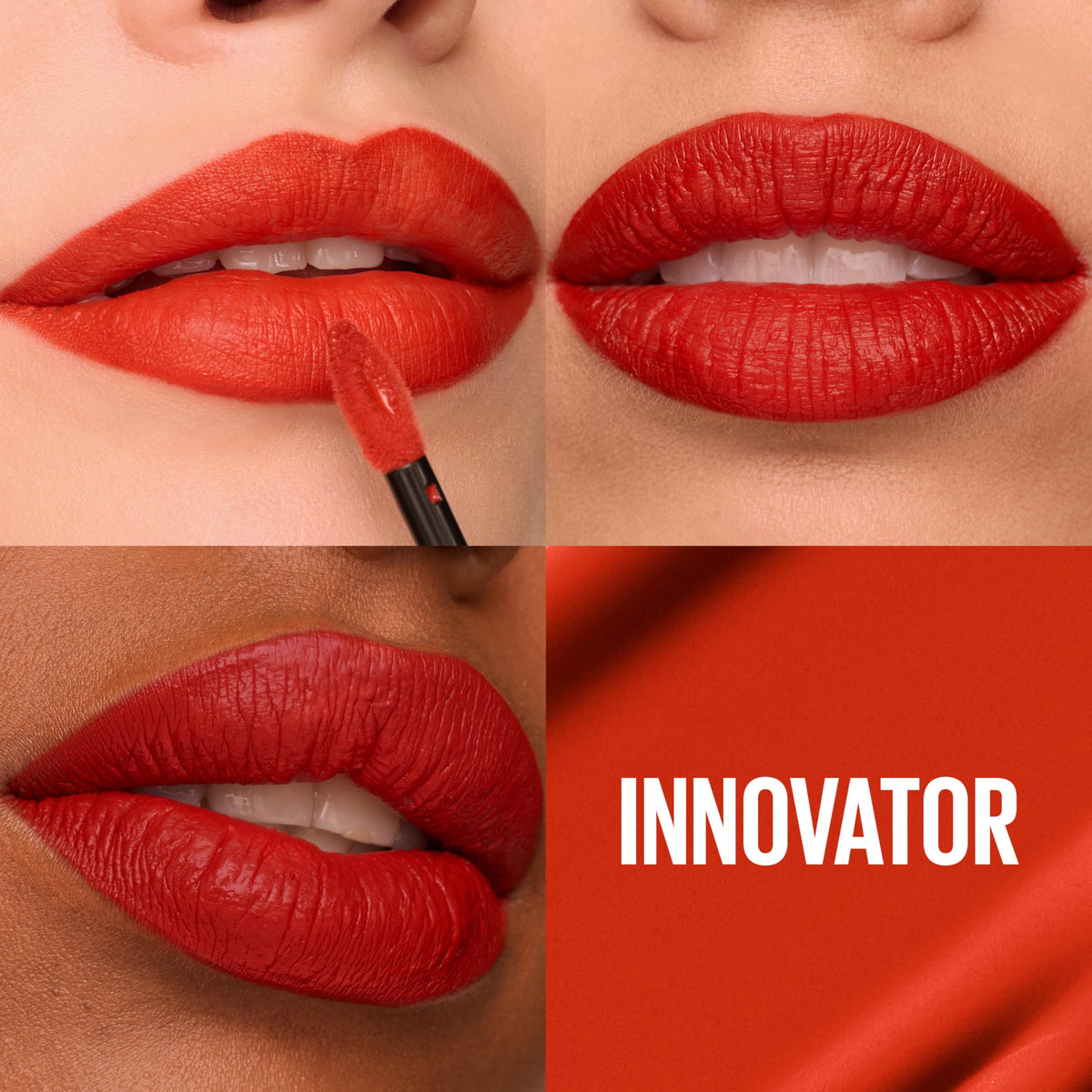 MAYBELLINE Super Stay Matte Ink Liquid Lipstick Cardinal Red applicator close-up