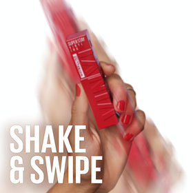 MAYBELLINE Super Stay Vinyl Ink Liquid Lipcolor applied on lips