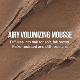 MAYBELLINE Superfluff Brow Mousse Soft Brown application on brows