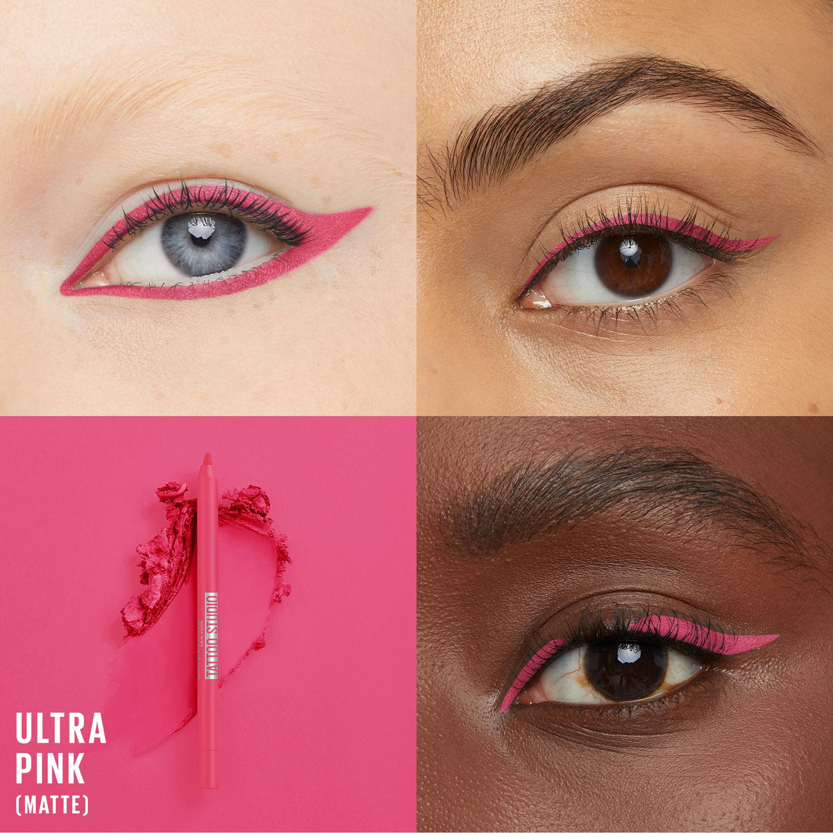 MAYBELLINE Tattoo Studio Eyeliner Pencil Ultra Pink sharpened tip