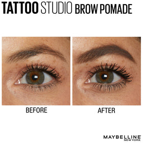 MAYBELLINE TattooStudio Brow Pomade Ash Brown with sculpting brush