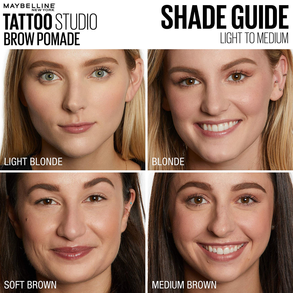 MAYBELLINE TattooStudio Brow Pomade Medium Brown application demonstration
