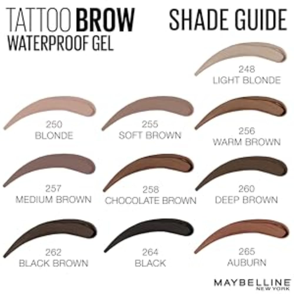 MAYBELLINE TattooStudio Waterproof Eyebrow Gel 264 BLACK side view