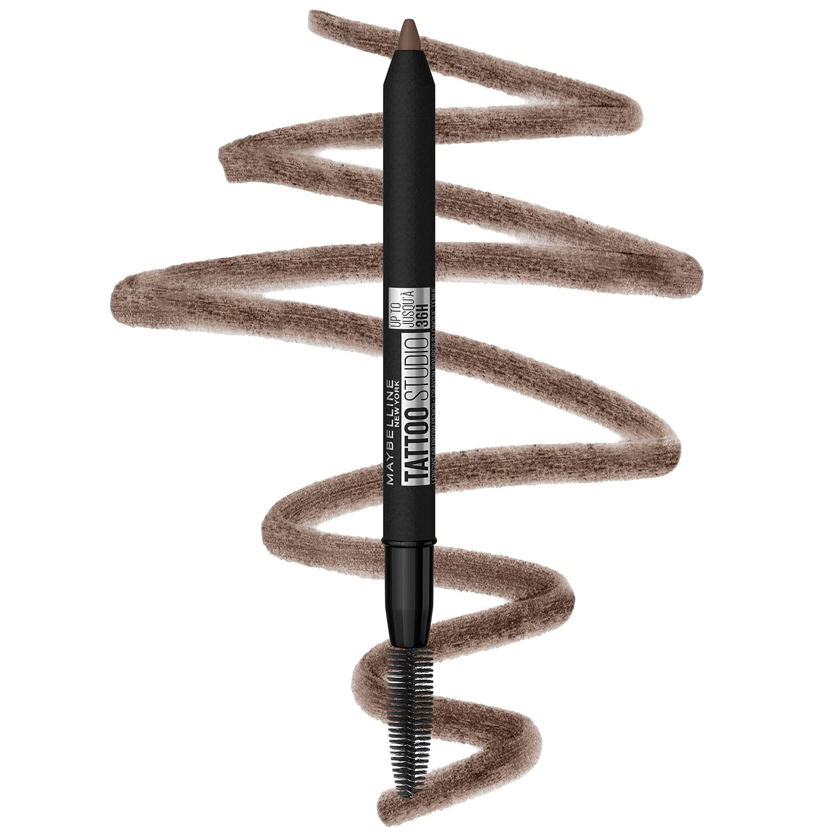 MAYBELLINE TattooStudio Waterproof Eyebrow Pencil in Medium Brown front view