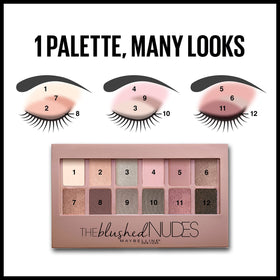 MAYBELLINE The Blushed Nudes Eyeshadow Palette packaging close-up