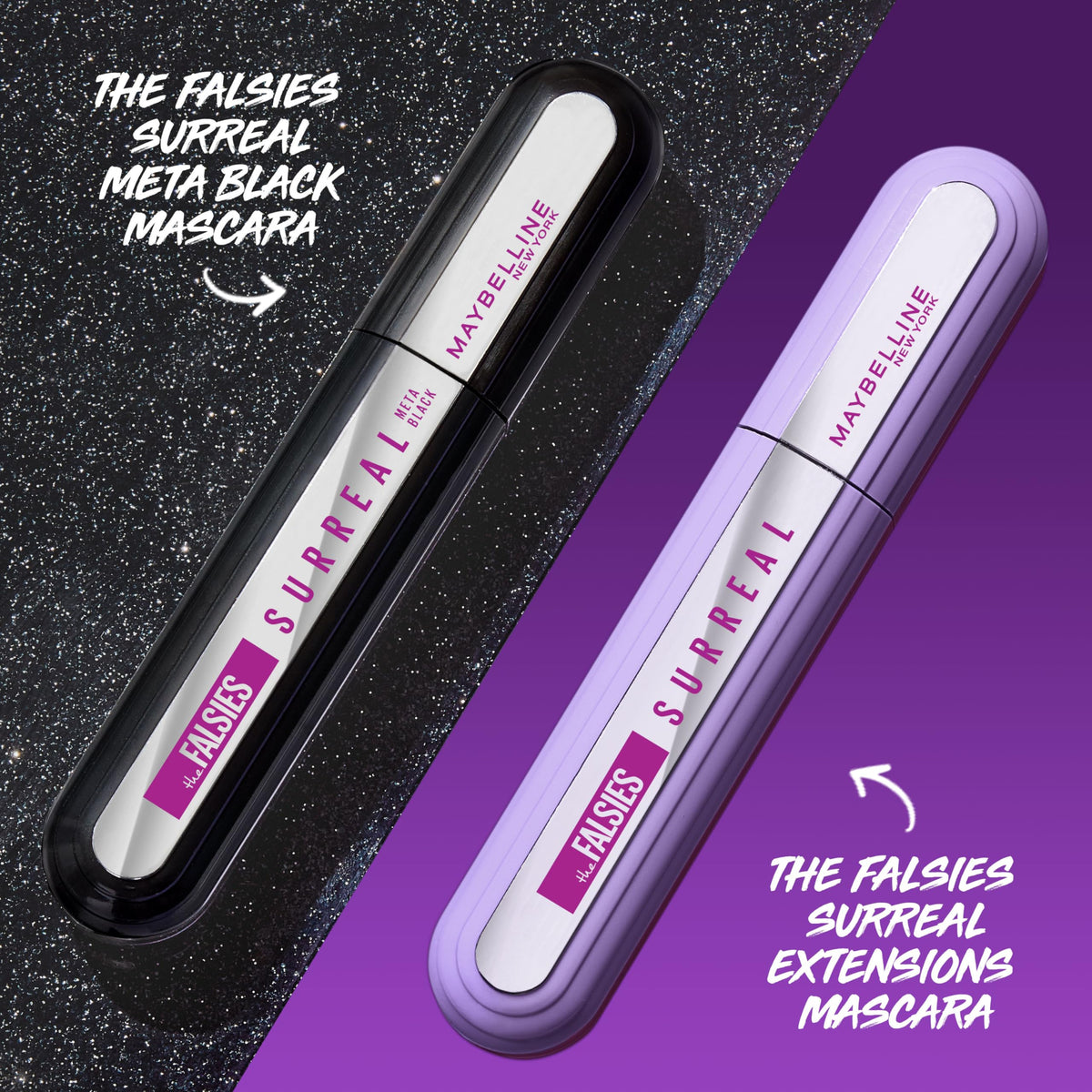 MAYBELLINE The Falsies Surreal Extensions Mascara applied on lashes