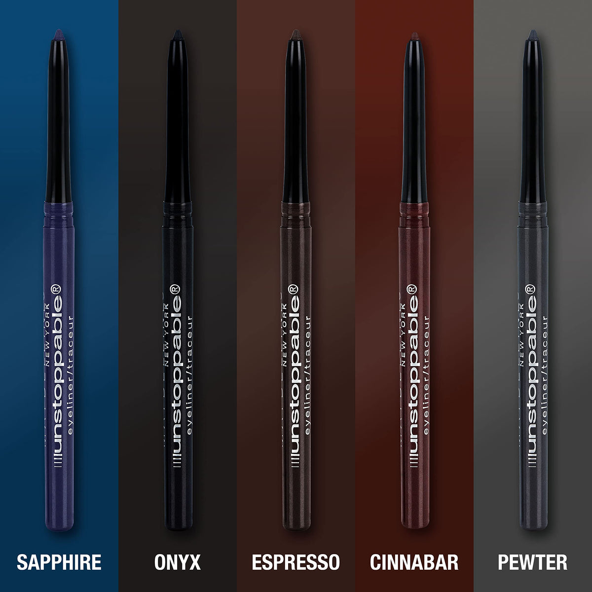 MAYBELLINE Unstoppable Waterproof Eyeliner Pencil Sapphire applied on eyelid