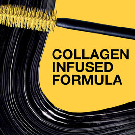 MAYBELLINE Volum' Express Colossal Mascara in Glam Black on a makeup table