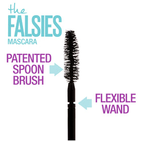 MAYBELLINE Volum' Express Falsies Mascara Blackest Black brush close-up