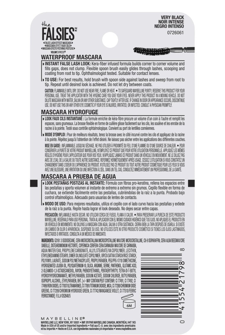 MAYBELLINE Volum' Express Falsies Waterproof Mascara side view