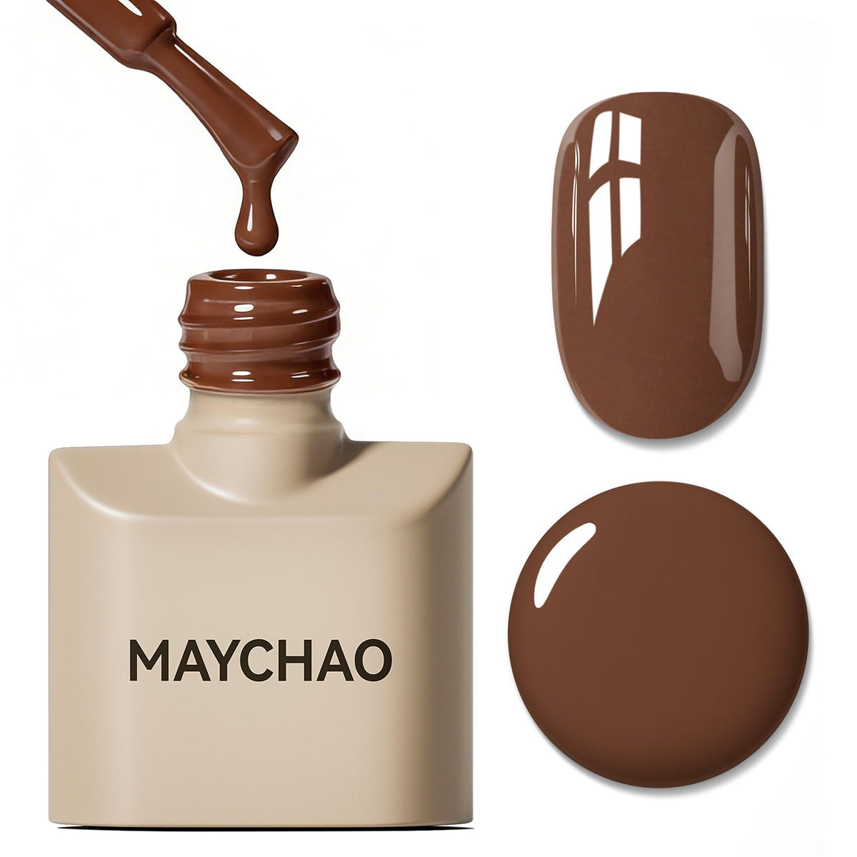 MAYCHAO 15ML Brown Gel Nail Polish front view