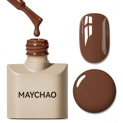 MAYCHAO 15ML Brown Gel Nail Polish front view