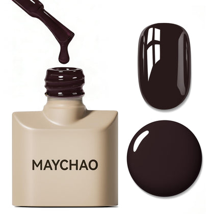MAYCHAO 15ML Dark Brown Gel Nail Polish front view