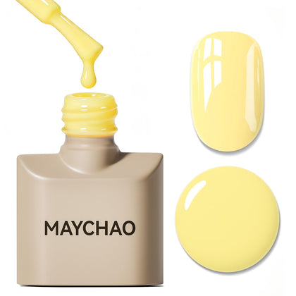 MAYCHAO 15ML Gel Nail Polish Butter Yellow front view
