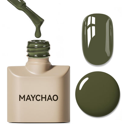 MAYCHAO 15ML Green Gel Nail Polish front view