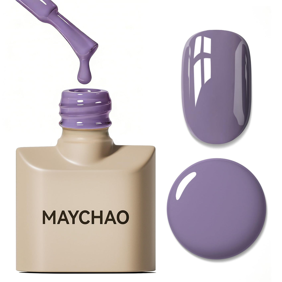 MAYCHAO 15ML Lavender Purple Gel Nail Polish front view