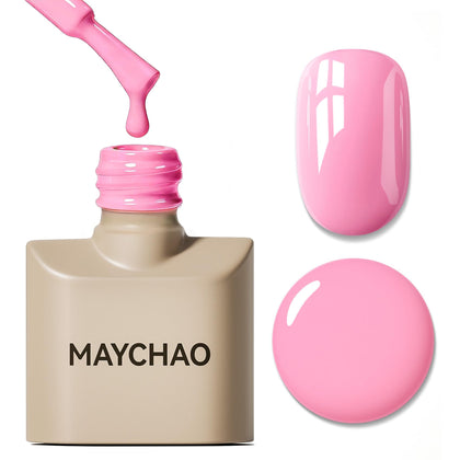 MAYCHAO 15ML Pink Gel Nail Polish front view with packaging