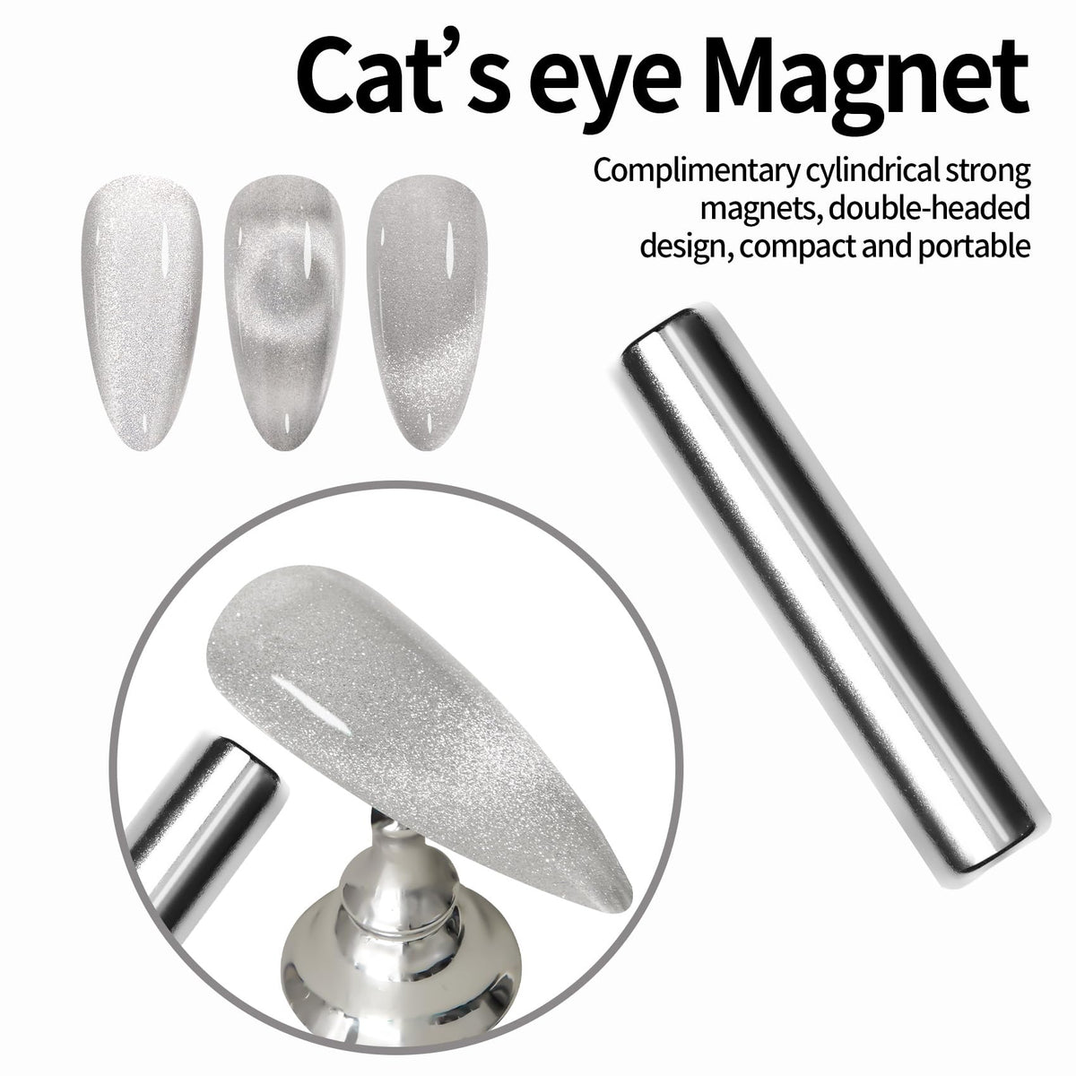 MAYCHAO 15ML Silver Cat Eye Gel Nail Polish brush detail