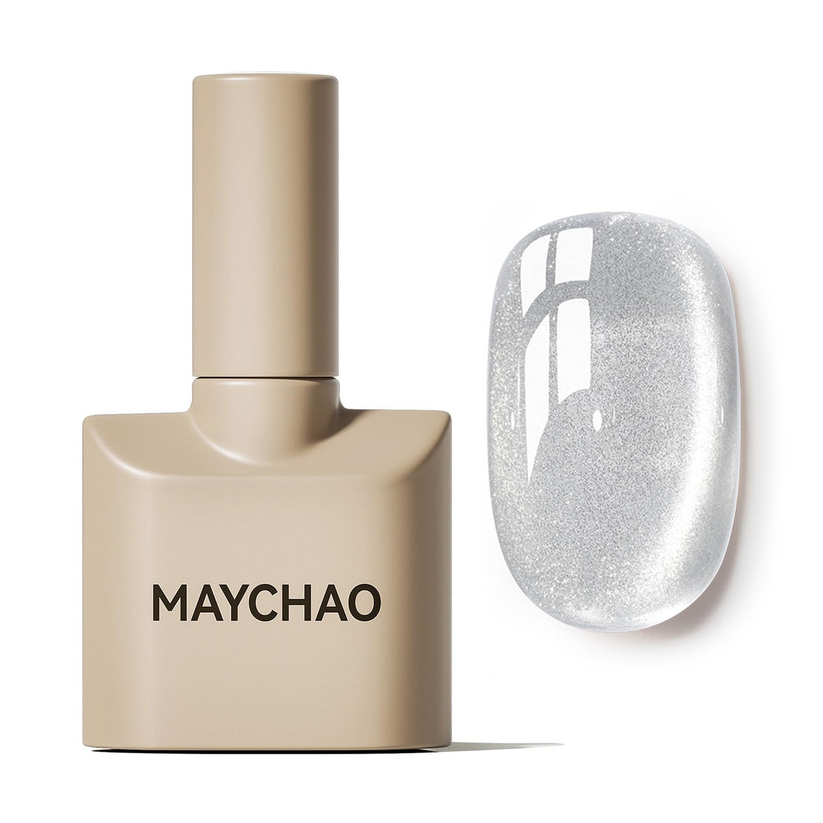 MAYCHAO 15ML Silver Cat Eye Gel Nail Polish front view