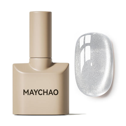 MAYCHAO 15ML Silver Cat Eye Gel Nail Polish front view