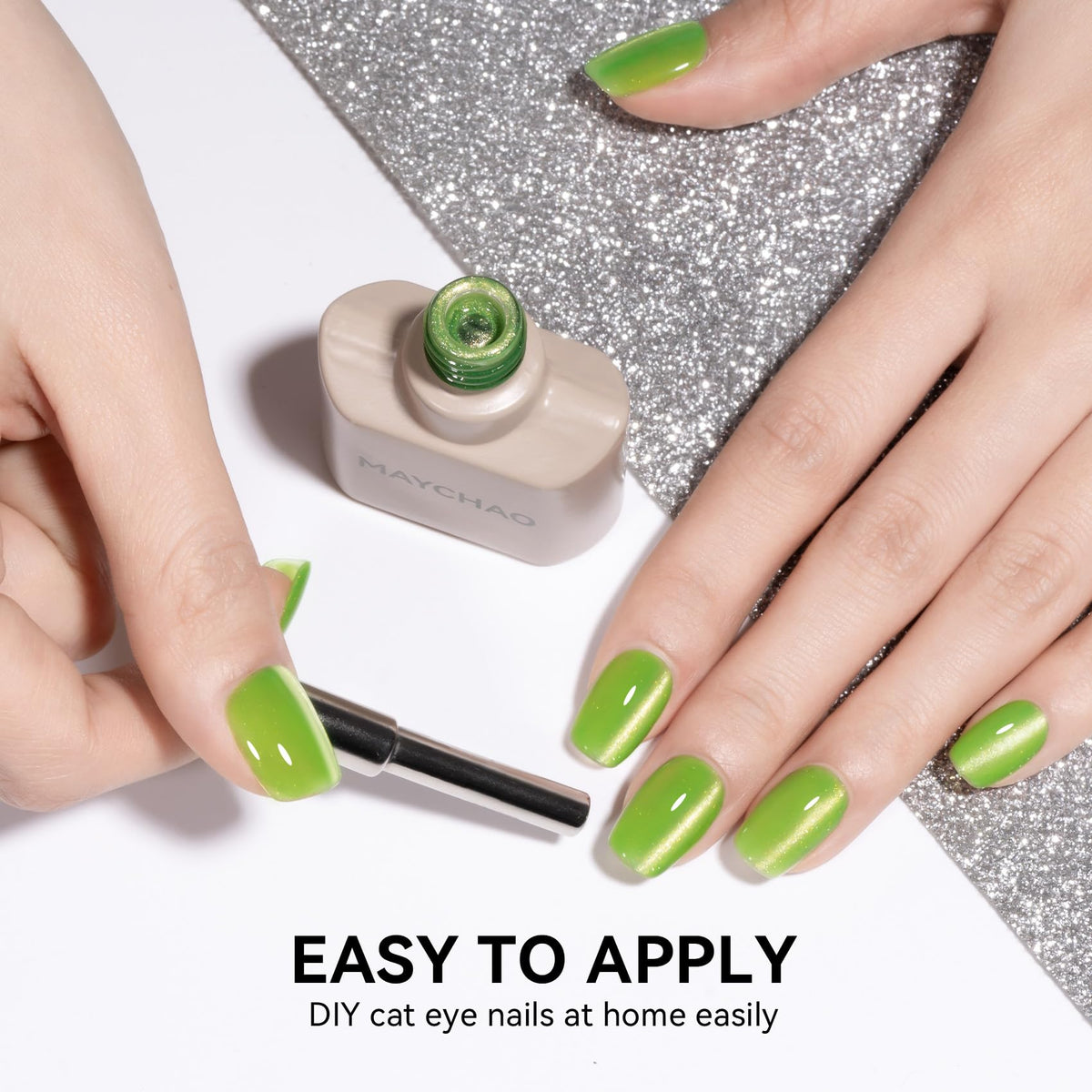 MAYCHAO 15ML Velvet Green Gel Nail Polish packaging
